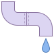 a piece of piping droping water