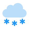 a snow cloud dropping snow